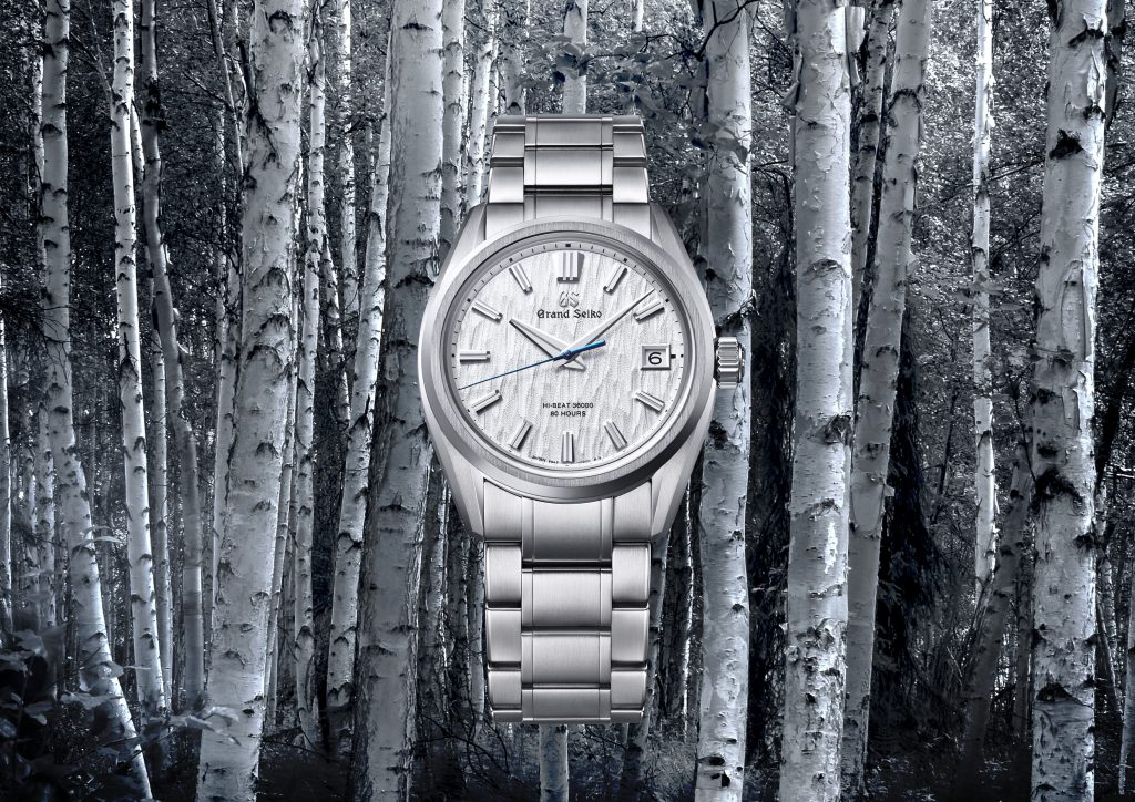 新たなデザインシリーズ「シリーズ9」より、美しい白樺の林をイメージしたモデル(ホワイトバーチ)が入荷しました。グランドセイコーメカニカルハイビート36000モデル SLGH005